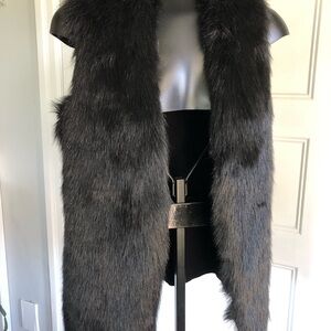 Le Chateau Charcoal Faux Fur Vest